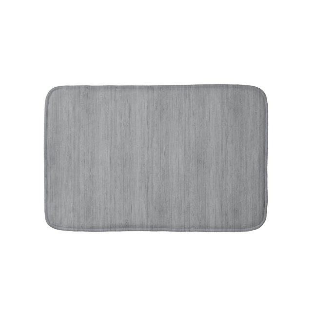 Ash Gray Bamboo Wood Grain Look Bathroom Mat (Front)