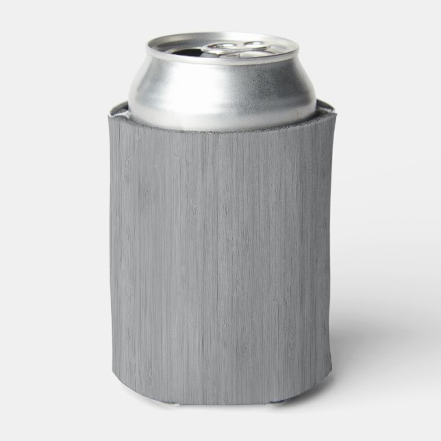 Ash Gray Bamboo Wood Grain Look Can Cooler (Can Front)