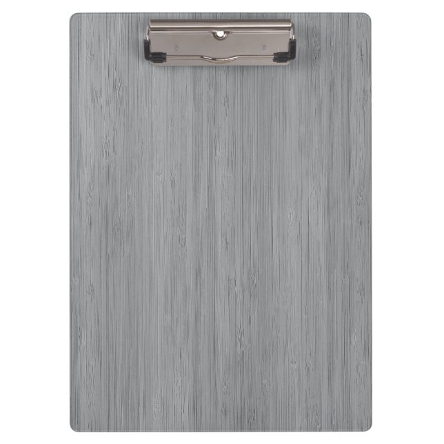 Ash Gray Bamboo Wood Grain Look Clipboard (Front)