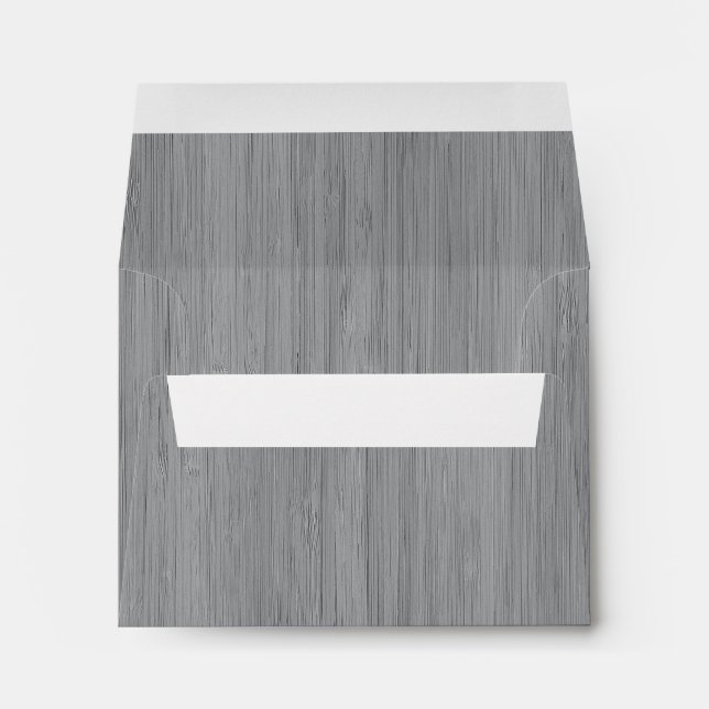 Ash Gray Bamboo Wood Grain Look Envelope (Back (Bottom))