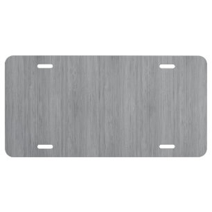 Ash Gray Bamboo Wood Grain Look License Plate