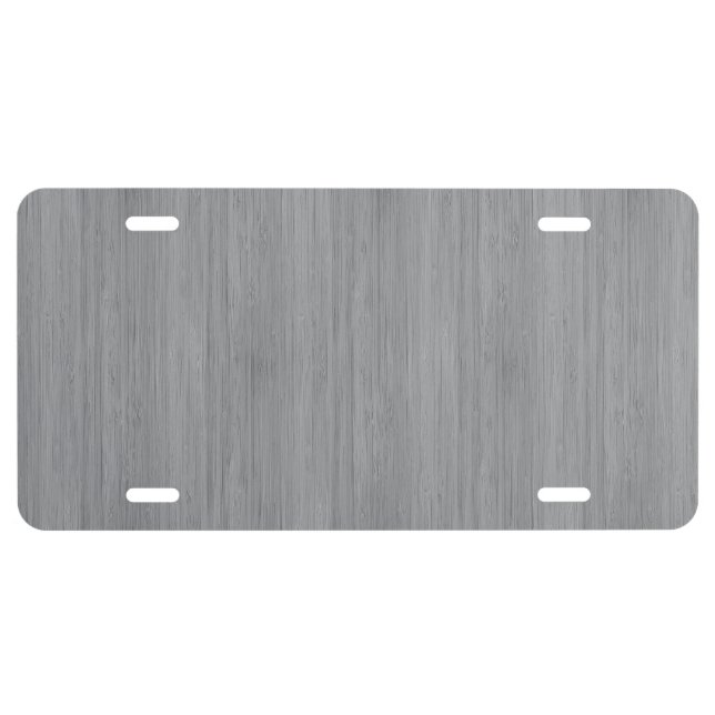 Ash Gray Bamboo Wood Grain Look License Plate (Front)
