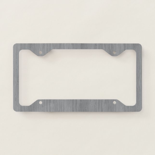 Ash Gray Bamboo Wood Grain Look License Plate Frame (Front)