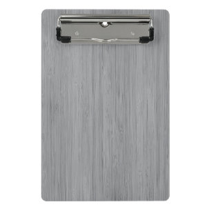 Ash Gray Bamboo Wood Grain Look Mini Clipboard