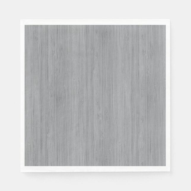 Ash Gray Bamboo Wood Grain Look Napkins (Front)