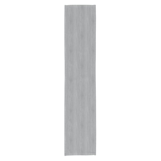 Ash Gray Bamboo Wood Grain Look Short Table Runner (Front)