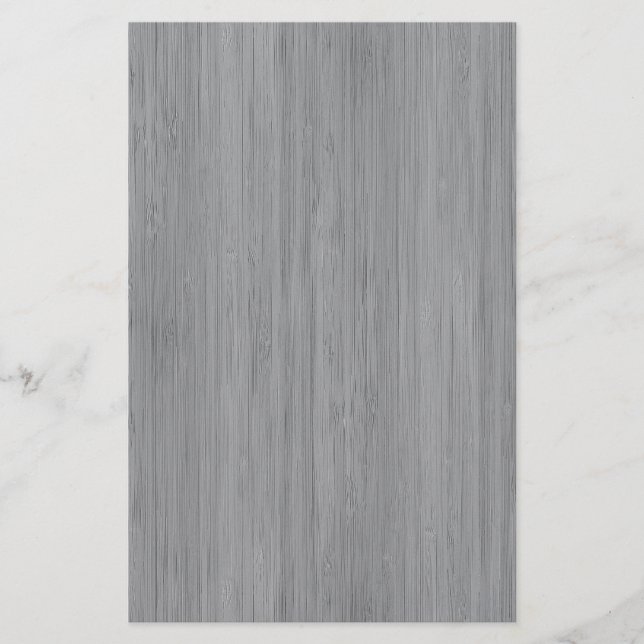Ash Gray Bamboo Wood Grain Look Stationery (Front)