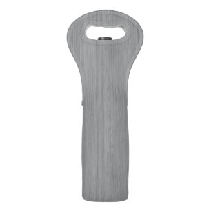Ash Gray Bamboo Wood Grain Look Wine Bag