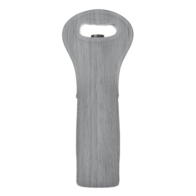 Ash Gray Bamboo Wood Grain Look Wine Bag (Front)