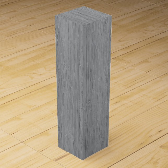 Ash Gray Bamboo Wood Grain Look Wine Box (Front)