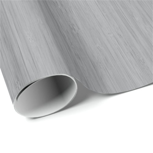 Ash Gray Bamboo Wood Grain Look Wrapping Paper