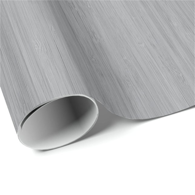 Ash Gray Bamboo Wood Grain Look Wrapping Paper (Roll Corner)