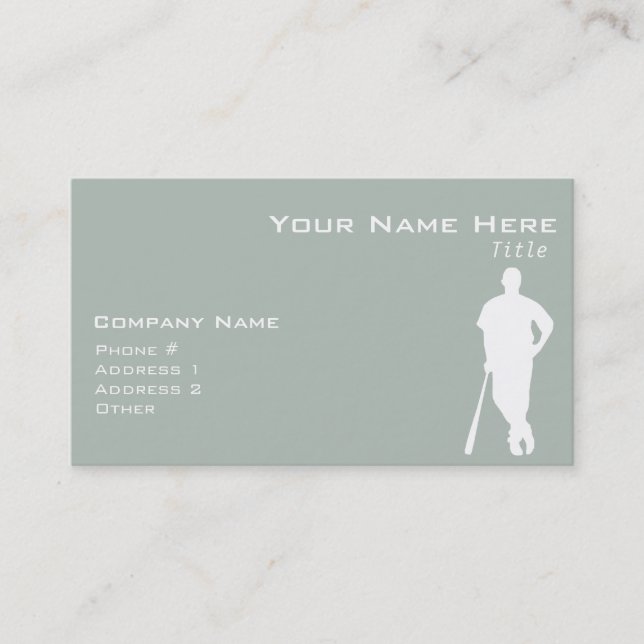 Ash Gray Baseball Business Card (Front)