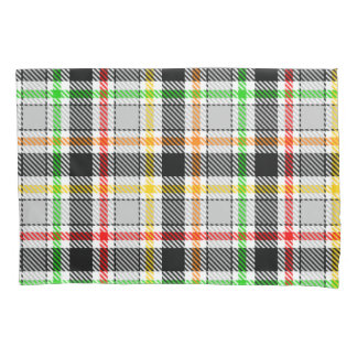 Ash Gray Black Multicolour Flannel Plaid Tartan Pillow Case
