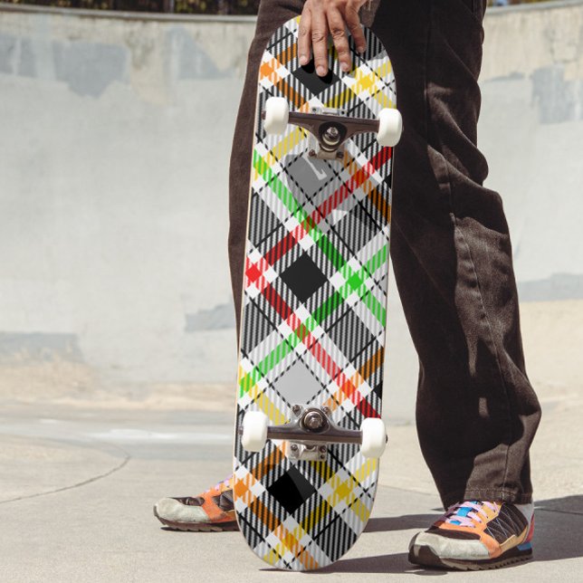 Ash Gray Black Multicolour Flannel Plaid Tartan Skateboard (Creator Uploaded)