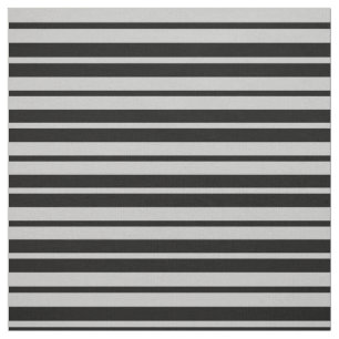 Ash Gray Black Stripes Pattern Design Fabric