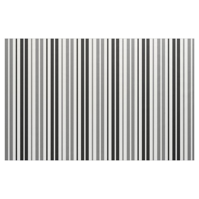 Ash Gray Black White Stripes Pattern   Fabric (Fat Quarter)