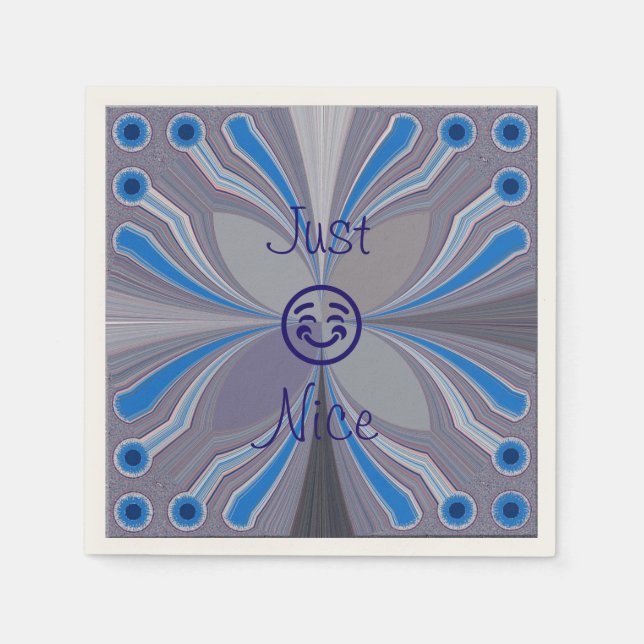 Ash Gray Blue Cyan Just Nice Napkins (Front)