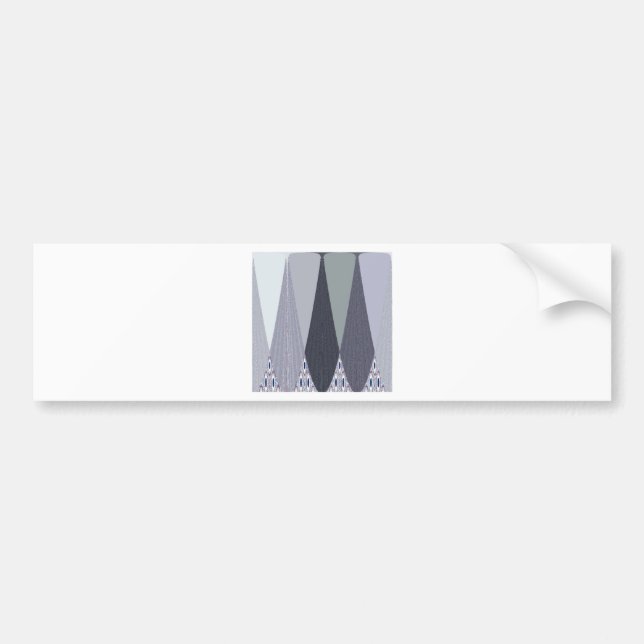 Ash Gray Chevron Dots Art Print Bumper Sticker (Front)