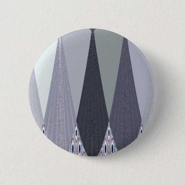 Ash Gray Chevron Dots Art Print Button (Front)