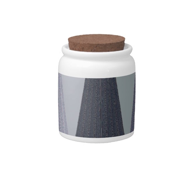 Ash Gray Chevron Dots Art Print Candy Jar (Front)