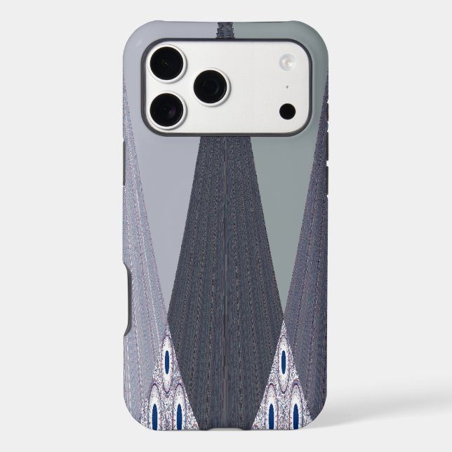 Ash Gray Chevron Dots Art Print Case-Mate iPhone Case (Back)