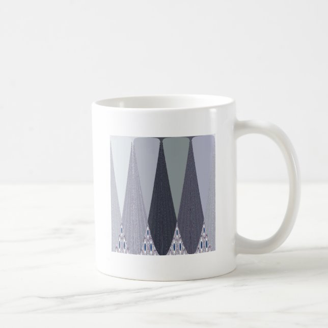 Ash Gray Chevron Dots Art Print Coffee Mug (Right)