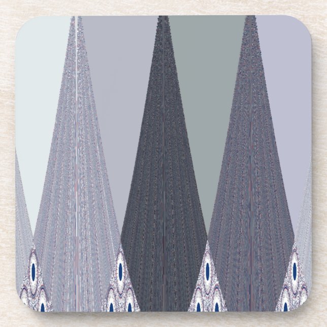 Ash Gray Chevron Dots Art Print Drink Coaster (Front)