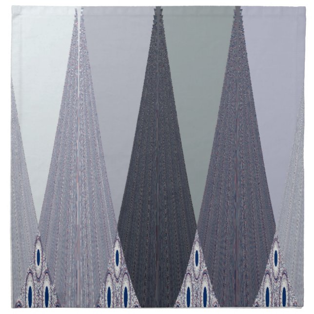 Ash Gray Chevron Dots Art Print Napkin (Front)