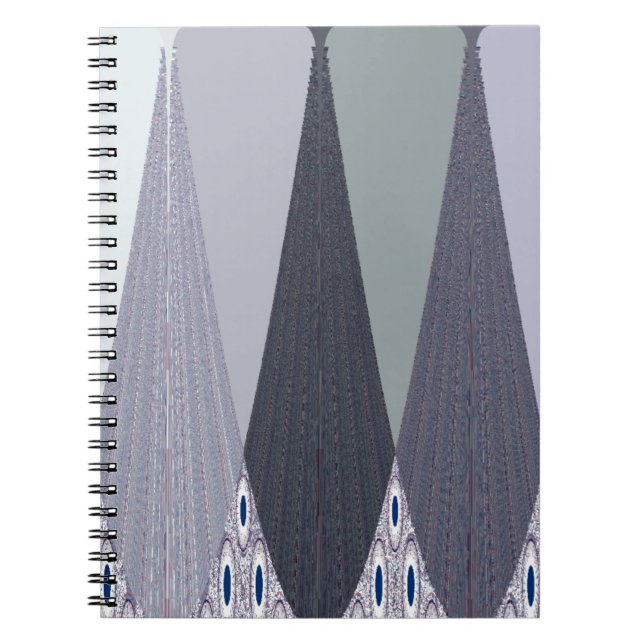 Ash Gray Chevron Dots Art Print Notebook (Front)