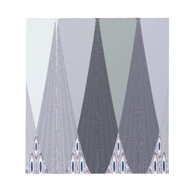 Ash Gray Chevron Dots Art Print Notepad (Front)