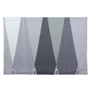 Ash Gray Chevron Dots Art Print Placemat