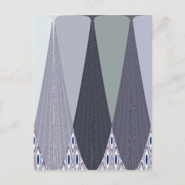 Ash Gray Chevron Dots Art Print Postcard (Front)