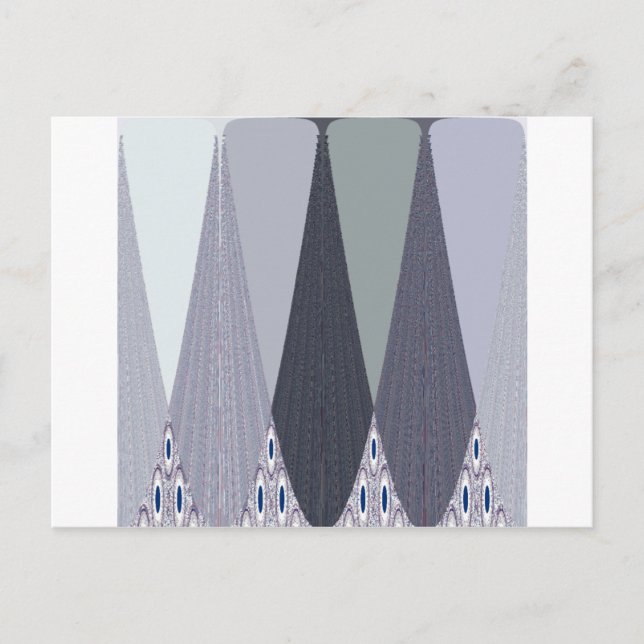 Ash Gray Chevron Dots Art Print Postcard (Front)
