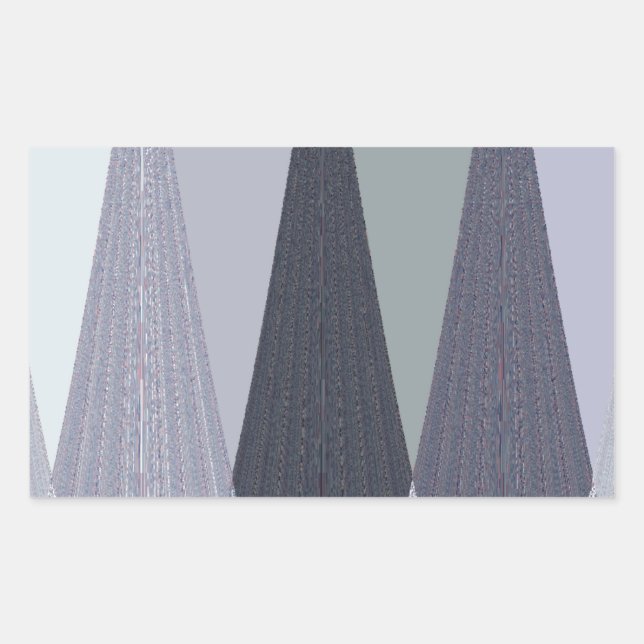Ash Gray Chevron Dots Art Print Rectangular Sticker (Front)