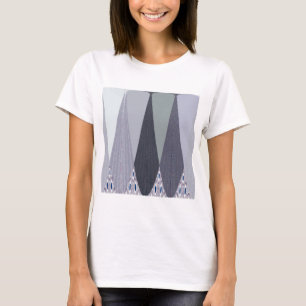 Ash Gray Chevron Dots Art Print T-Shirt