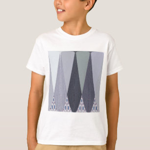 Ash Gray Chevron Dots Art Print T-Shirt