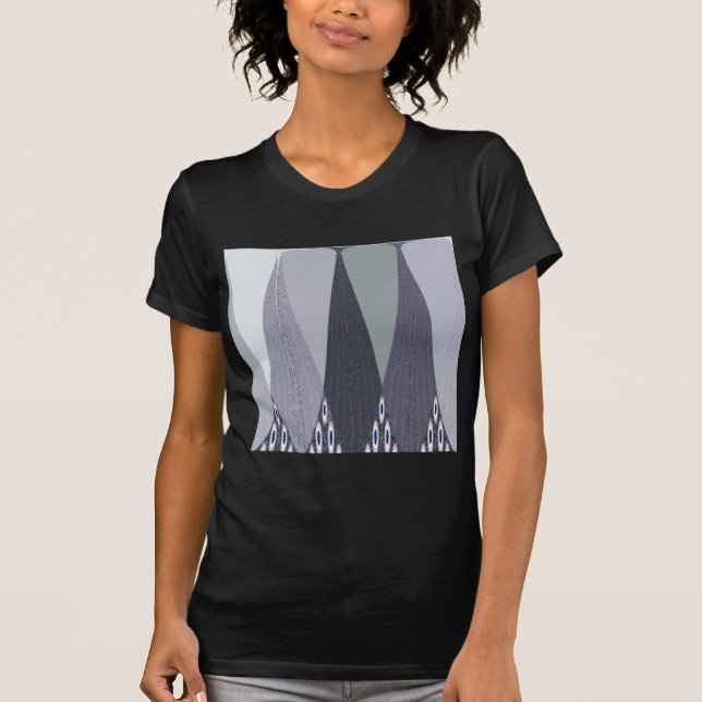 Ash Gray Chevron Dots Art Print T-Shirt (Front)