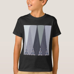 Ash Gray Chevron Dots Art Print T-Shirt