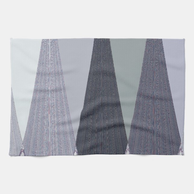 Ash Gray Chevron Dots Art Print Towel (Horizontal)