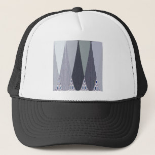Ash Gray Chevron Dots Art Print Trucker Hat