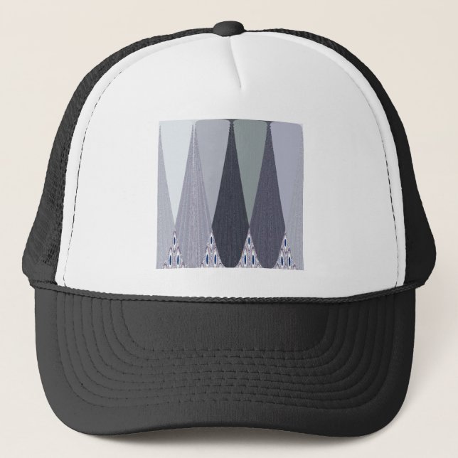 Ash Gray Chevron Dots Art Print Trucker Hat (Front)