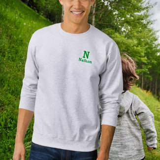  Ash  gray & green  personalized sweatshirt