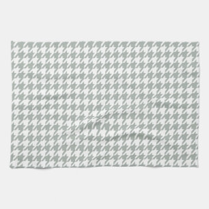 Ash Gray; Grey Houndstooth Kitchen Towel