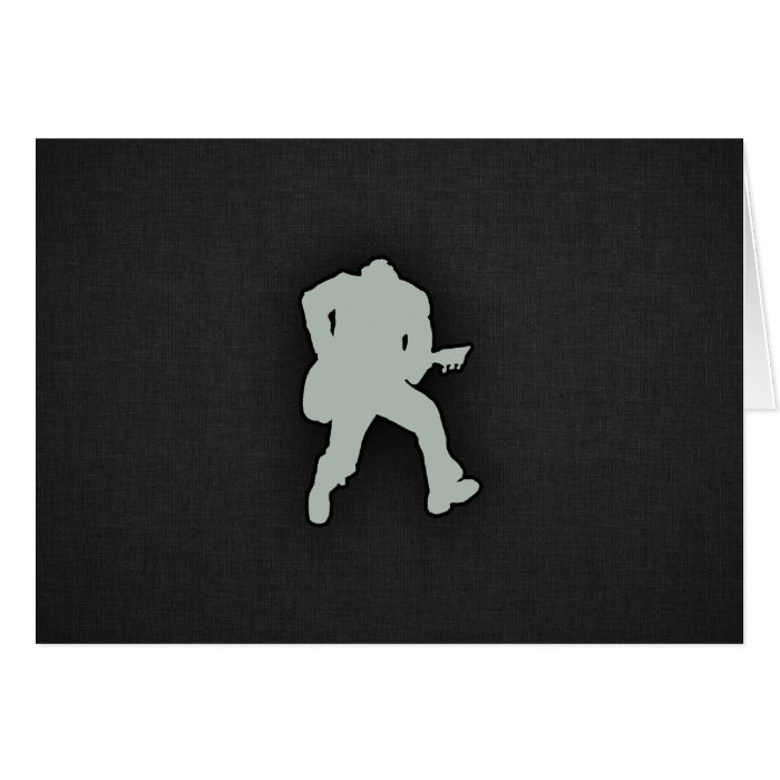 Ash Gray Guitar Player Greeting Cards