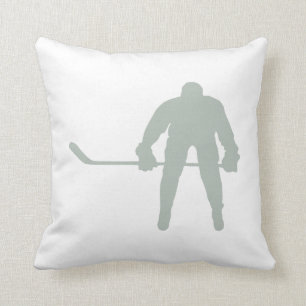 Ash Gray Hockey Throw Pillow
