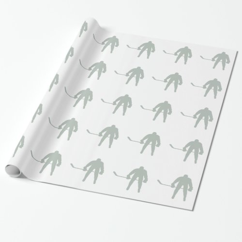 Ash Gray Hockey Wrapping Paper