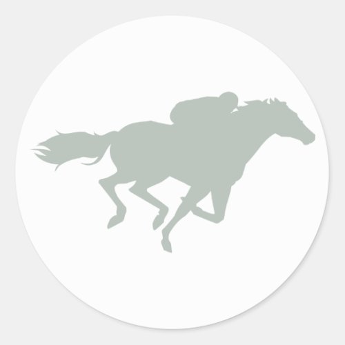 Ash Gray Horse Racing Classic Round Sticker