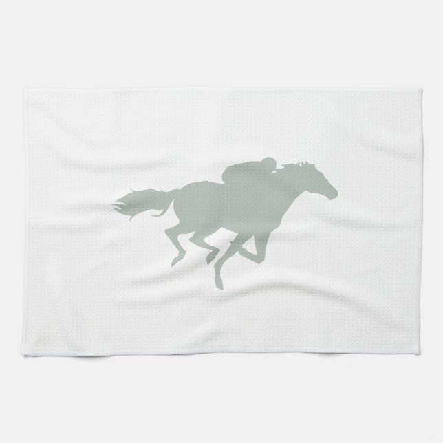 Ash Gray Horse Racing Towel (Horizontal)