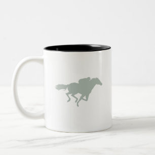 Ash Gray Horse Racing Two-Tone Coffee Mug